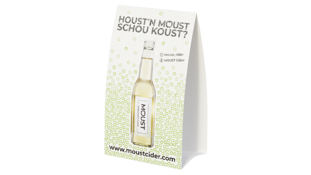 MOUST Streuobstcider Tischaufsteller